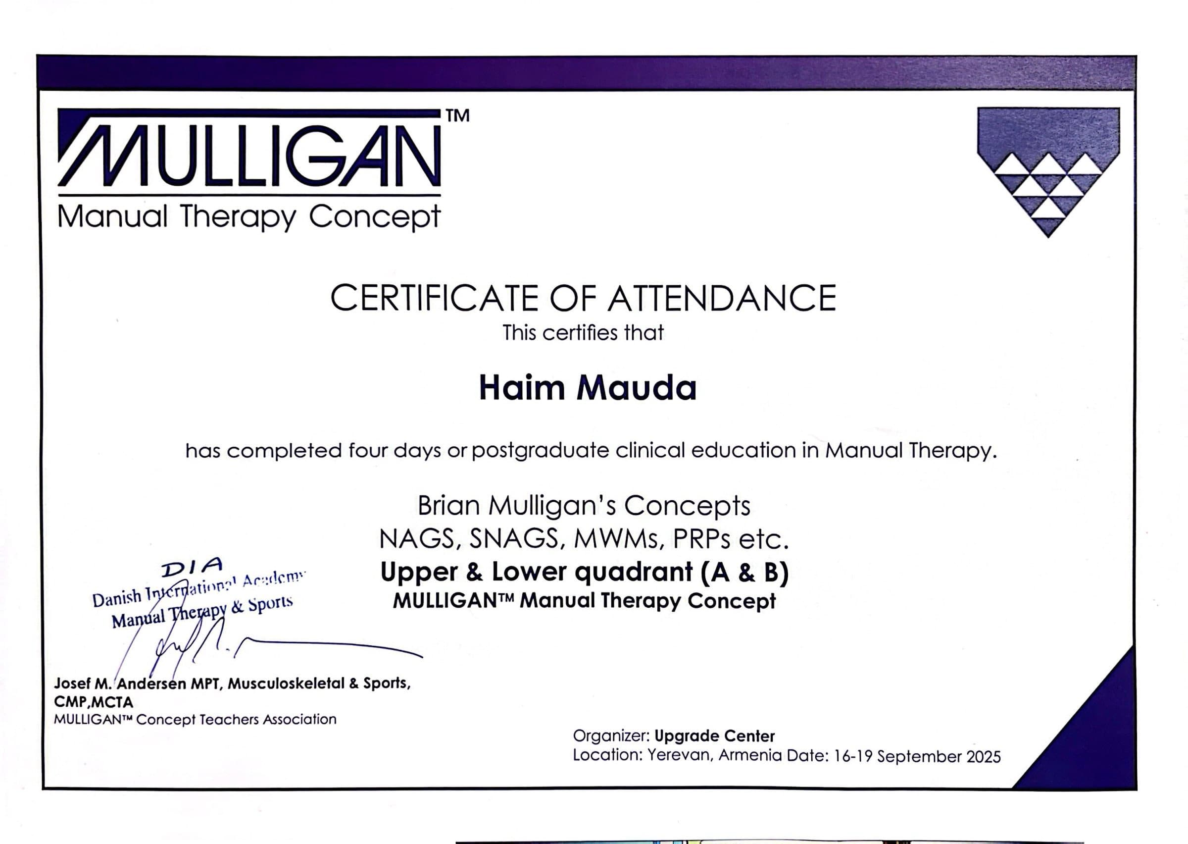 Specialized Therapy Certificate